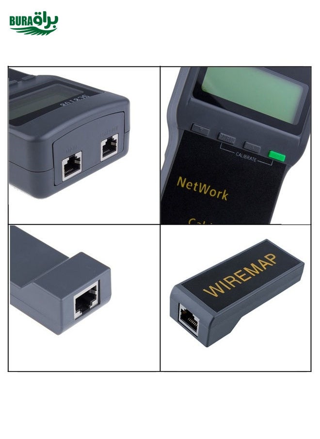 BURAQ - Portable Wireless Network cable Tester SC8108 LCD Digital PC Data Network CAT5 RJ45 LAN Phone Cable Tester Meter(Grey) - Image 1