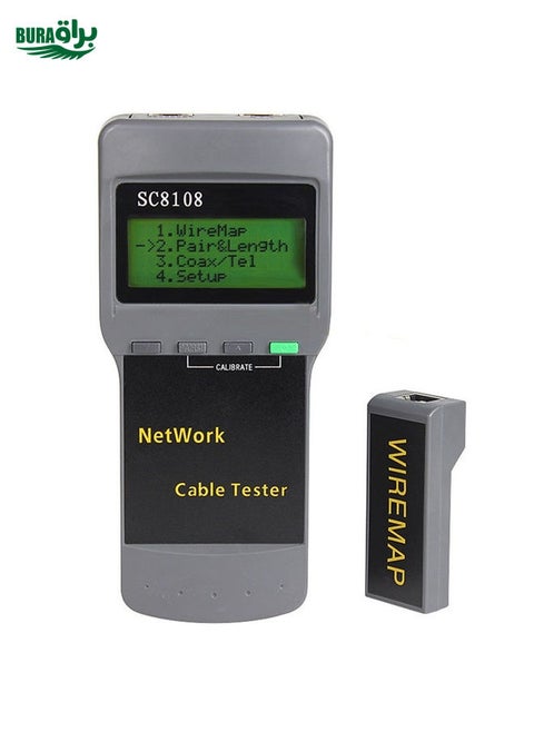 Portable Wireless Network cable Tester SC8108 LCD Digital PC Data Network CAT5 RJ45 LAN Phone Cable Tester Meter(Grey)