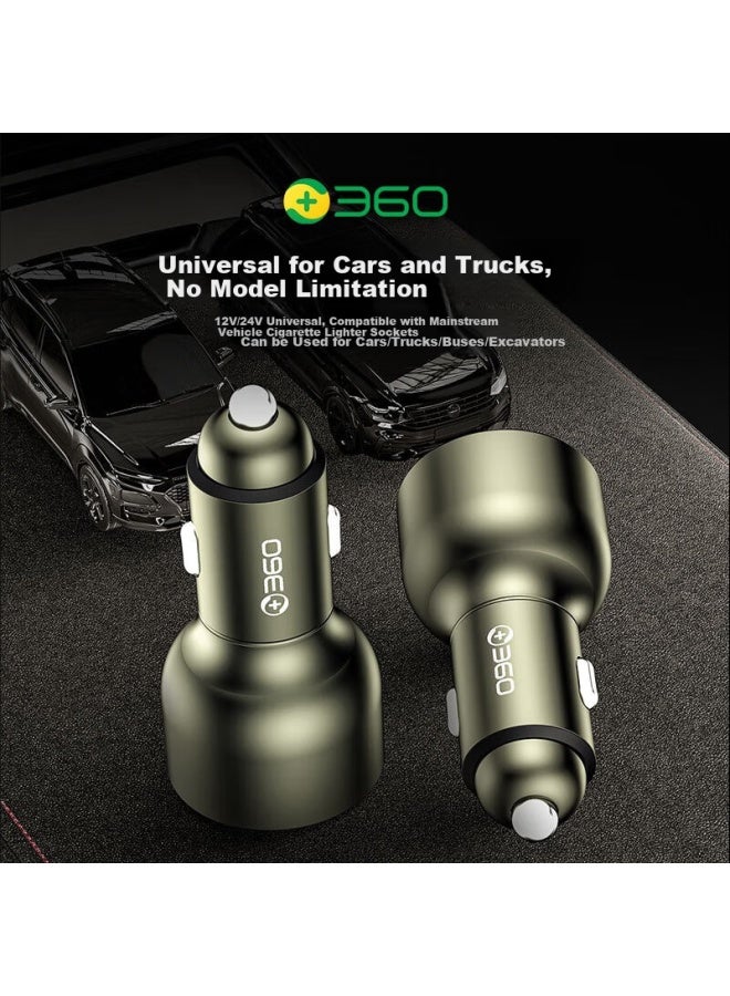 360 Car Charger Super Fast Charging Data Cable Set, 1a2c 100w High Power, ette Lighter Smart Car Charger Hc-p67, One-to Converter - Image 4