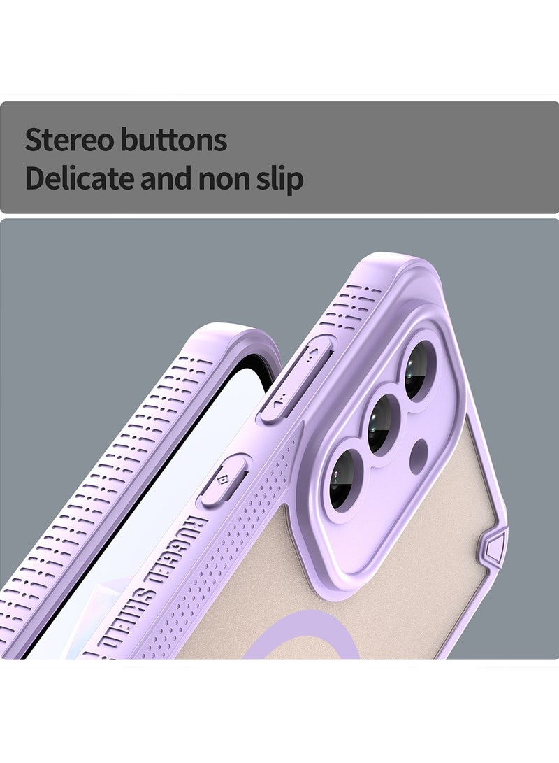 Cover For Samsung Galaxy A36 5G Armor Glaze MagSafe Magnetic Phone Case Raised edges around the screen and camera lens help prevent scratches - Purple - Image 2