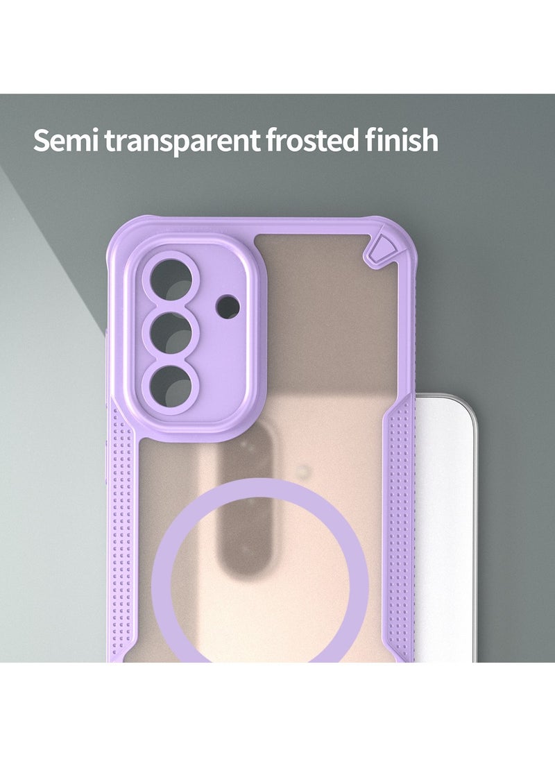 Cover For Samsung Galaxy A36 5G Armor Glaze MagSafe Magnetic Phone Case Raised edges around the screen and camera lens help prevent scratches - Purple - Image 4