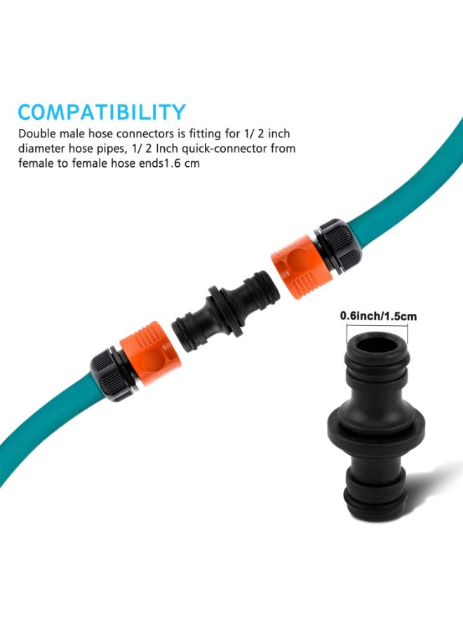 Bukela Garden Connector, Pack of 8 Hose Connectors, 1/2 Inch Double Plug, Garden Hose Connectors, Extender, Coupling Connector, Two-Way Coupling for Garden and Home Tap - Image 3