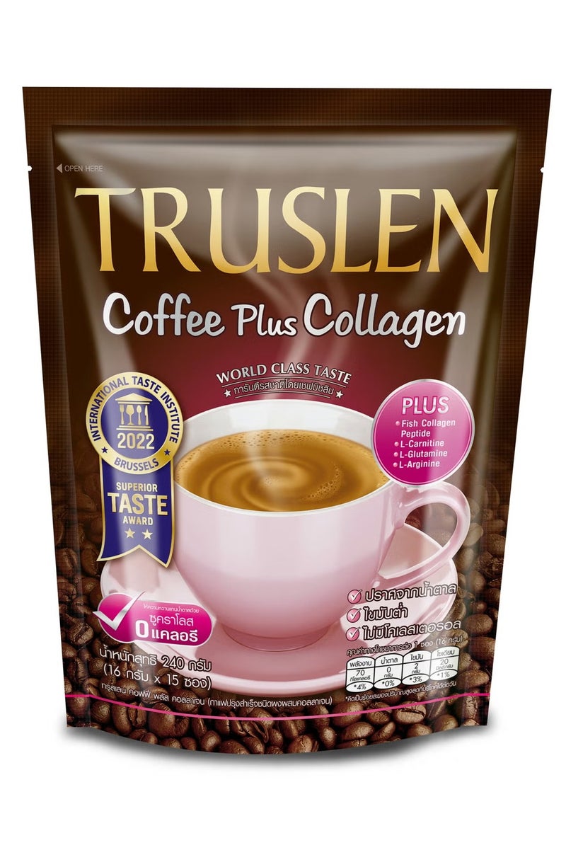 تروسلين قهوة تروسلين بالكولاجين - مشروب للتخسيس وإشراقة البشرة مع إل-كارنيتين وبدون سكر - ٢٤٠ غرام (١٥ عودًا) - Image 1