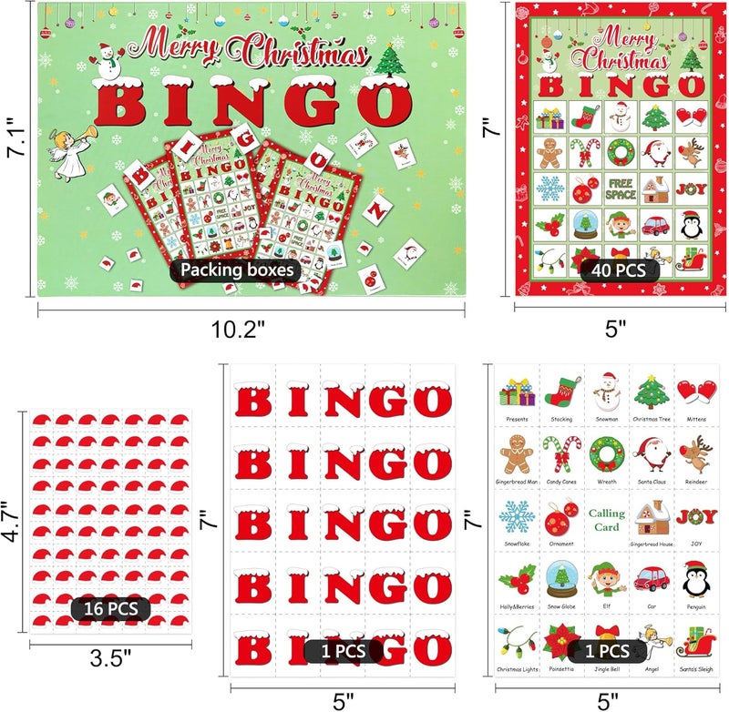 Moon Boat 40 Players Christmas Bingo Games Xmas Holiday Winter Party Supplies Favors - Image 4