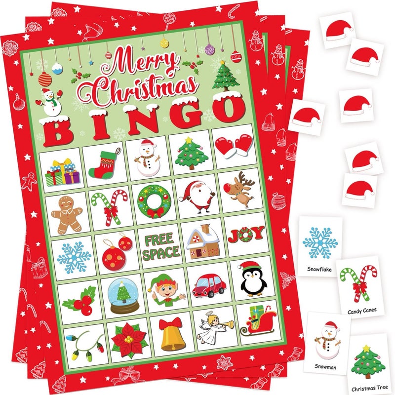 Moon Boat 40 Players Christmas Bingo Games Xmas Holiday Winter Party Supplies Favors - Image 1