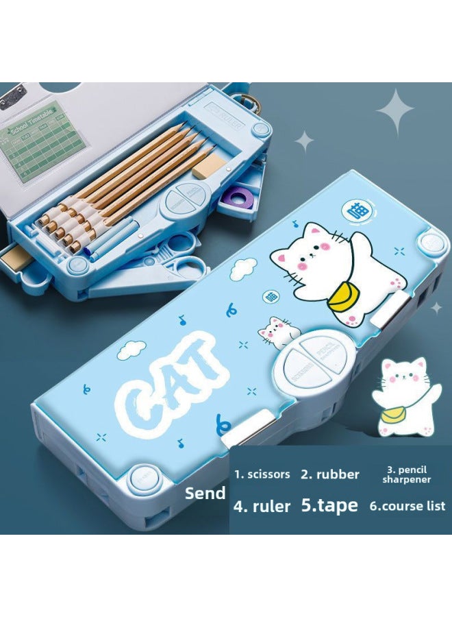 Multi-functional Stationery Men's Box Primary School Button Office Box Pencil Case Girl's High-value Internet Celebrity Same Style - Image 1
