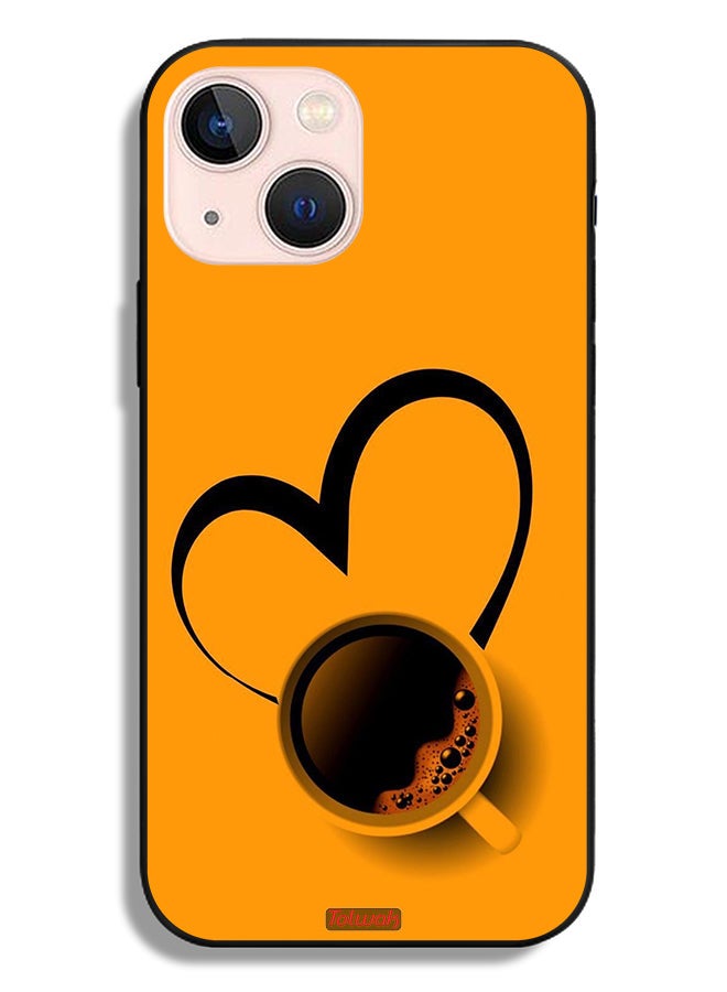 Tolwak Apple iPhone 13 mini Protective Case Coffee Cup Art - Image 1