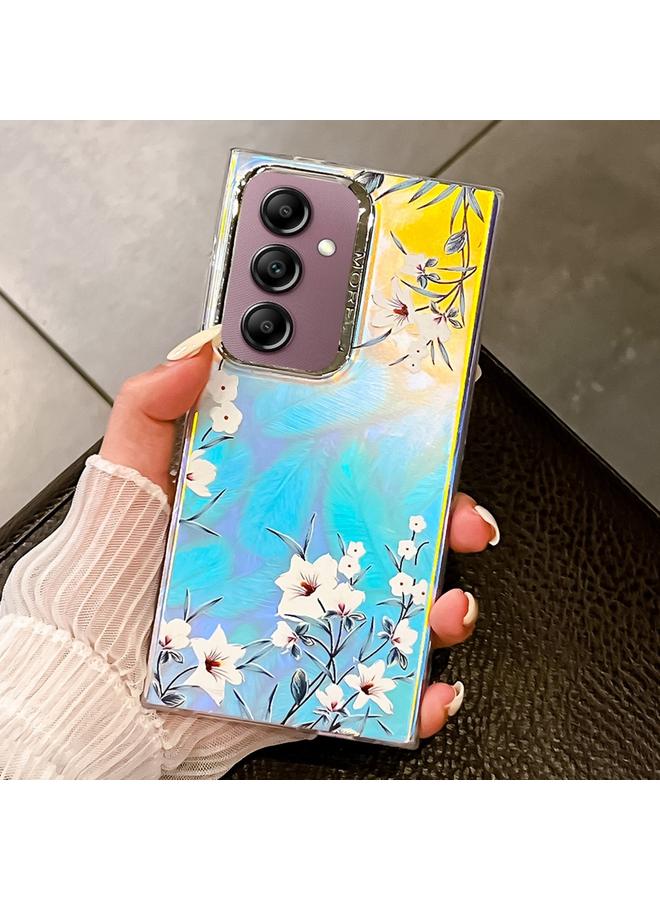 اس-توب جراب لهاتف Samsung Galaxy A14 5G، جراب هاتف TPU مطلي كهربائيًا بنقشة زهور الليزر - Image 1