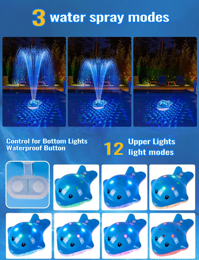 FIALAME Floating Pool Fountain with Lights - Image 2