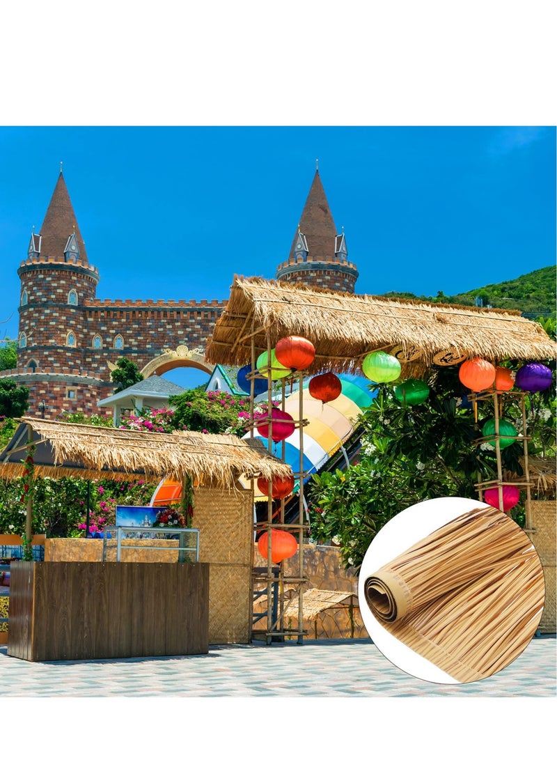Excefore Mexican Tiki Hut Grass Skirting Roof - Duck Blinds,Decorations Roll Palm Palapa Straw Thatch Roof for Fence Party (Yellow, 1 x 0.5M) - Image 2