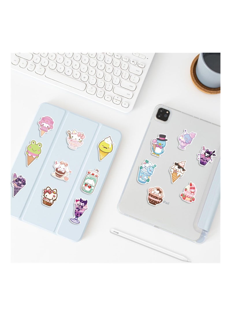 50Pcs Cute Cartoon Scrapbooks Stickers for Kids, Hello Kitty Ice Cream Vinyl Waterproof Sticker for Water Bottles Laptop Phone Bumper Skateboard, Sticker Gifts for Teenagers Girls and Children - Image 3