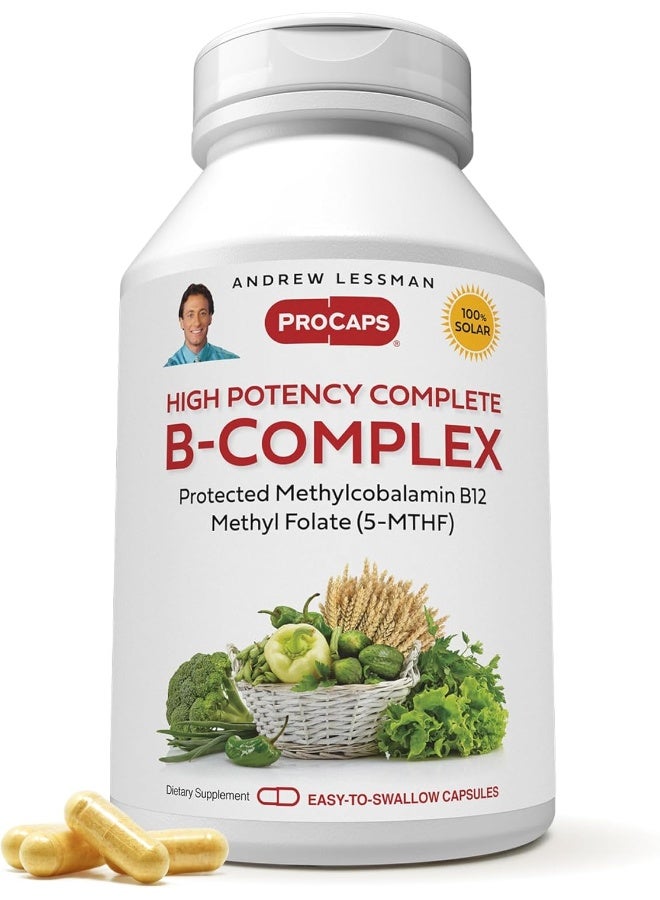 ANDREW LESSMAN High Potency B-Complex 60 Capsules - with High Levels of Folate Complex and Biotin, Promotes Cellular Growth, Energy, Immune Function, Detoxification, Fat Metabolism and More - Image 1