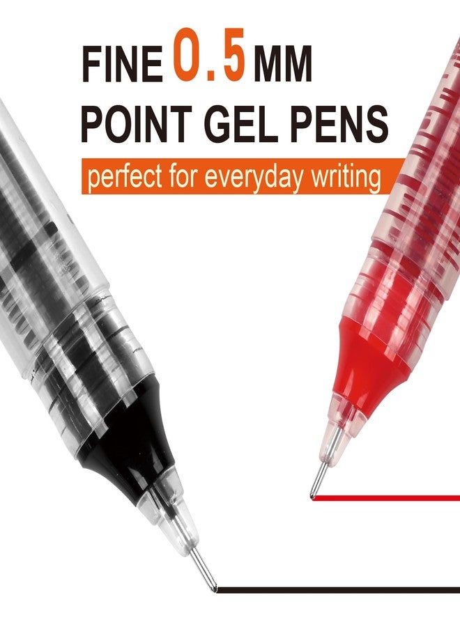 Techjob 30 PCS Rolling Ball Pens 0.5 mm, Fine Point Liquid Rollerball Pens 27 Black & 3 Red, Quick Drying Pens, Liquid Ink Smooth Writing Pens for Office,Home - Image 3