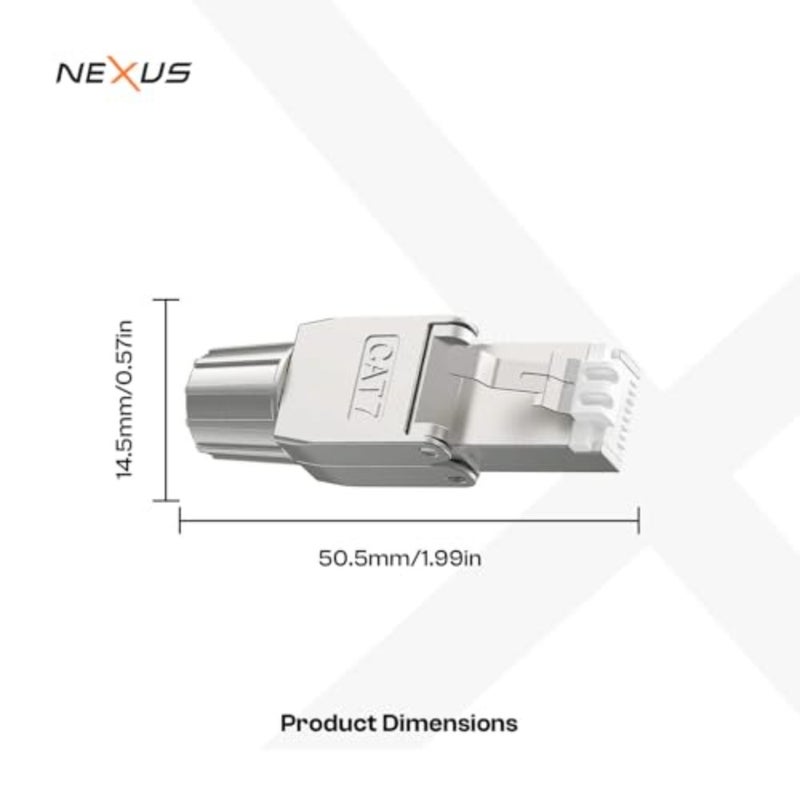NEXUS CAT7 CAT6A SFTP موصل RJ45 خالٍ من الأدوات 4 حزم معدنية كاملة محمية إيثرنت قابس قابل لإعادة الاستخدام لـ 22AWG - 26 AWG SFTP UTP كابل 10 جيجابت في الثانية شبكة عالية السرعة مقبس ذكر 4، حزمة - Image 4