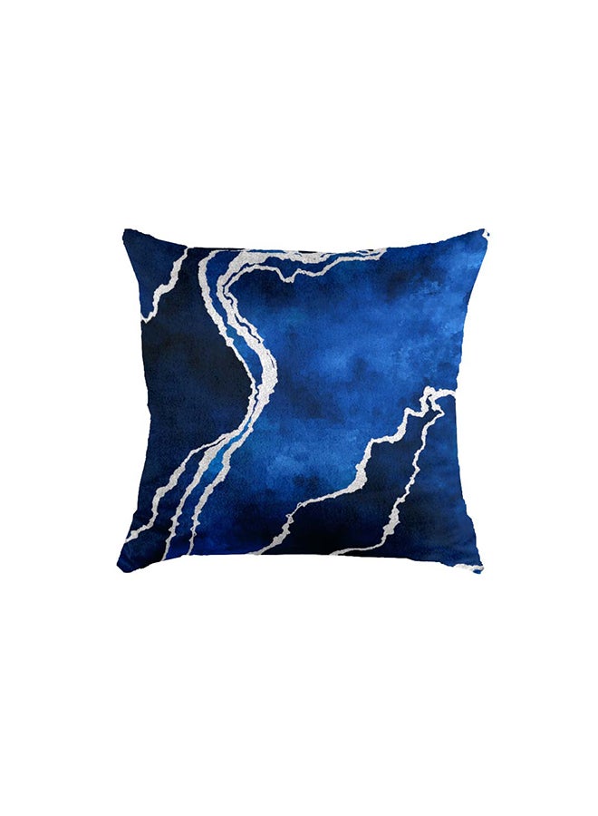 RIZARIES وسادة رمي زرقاء وفضية بتصميم تجريدي سوبر سوفت - Image 1