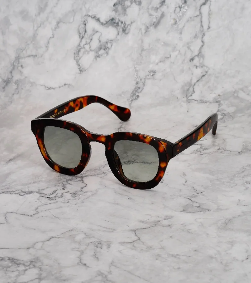 Explicit Poets Explicit Poets Unisex ROBIN Tortoise - Gradient Green Stylish Sunglasses, 5EP10