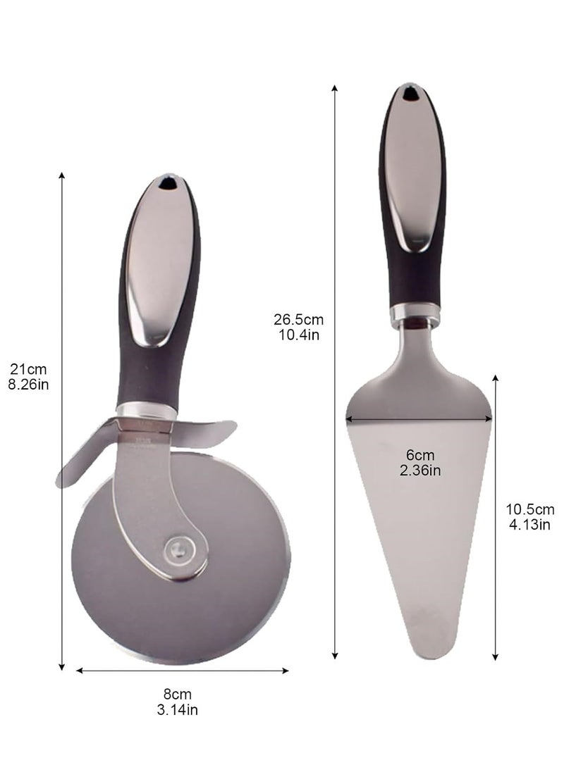 Mmmon 2 Pack Pizza Cutter Wheel,Premium Pizza Cutter,Super Sharp Stainless Steel Pizza Slicer,Non Slip Handles Large Small Pizza,Cake,Pies,Fudge Dough Cutter,Easy To Cut Clean  - Image 2