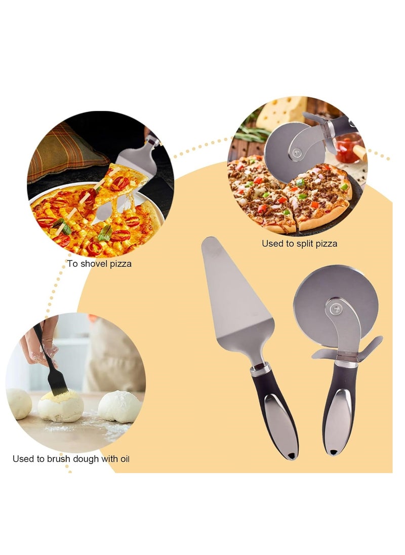 Mmmon 2 Pack Pizza Cutter Wheel,Premium Pizza Cutter,Super Sharp Stainless Steel Pizza Slicer,Non Slip Handles Large Small Pizza,Cake,Pies,Fudge Dough Cutter,Easy To Cut Clean  - Image 3