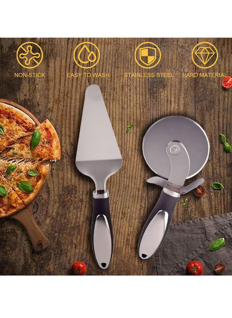 Mmmon 2 Pack Pizza Cutter Wheel,Premium Pizza Cutter,Super Sharp Stainless Steel Pizza Slicer,Non Slip Handles Large Small Pizza,Cake,Pies,Fudge Dough Cutter,Easy To Cut Clean  - Image 4