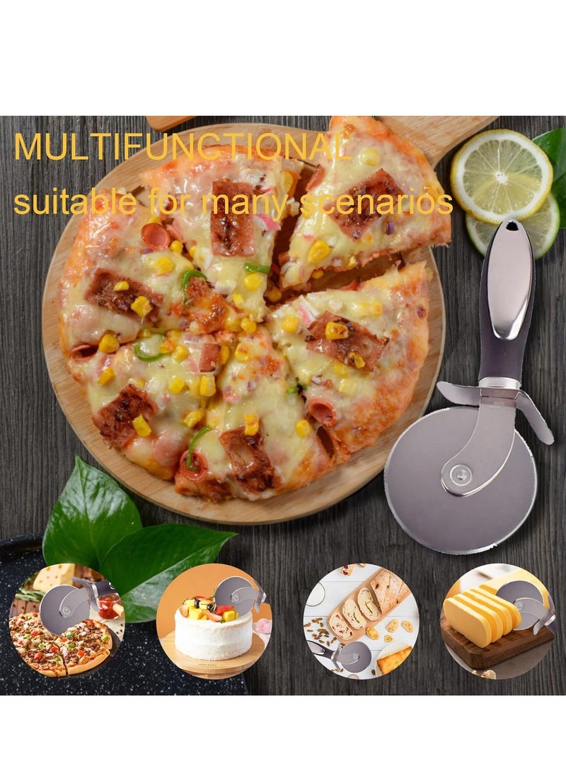 Mmmon 2 Pack Pizza Cutter Wheel,Premium Pizza Cutter,Super Sharp Stainless Steel Pizza Slicer,Non Slip Handles Large Small Pizza,Cake,Pies,Fudge Dough Cutter,Easy To Cut Clean  - Image 5