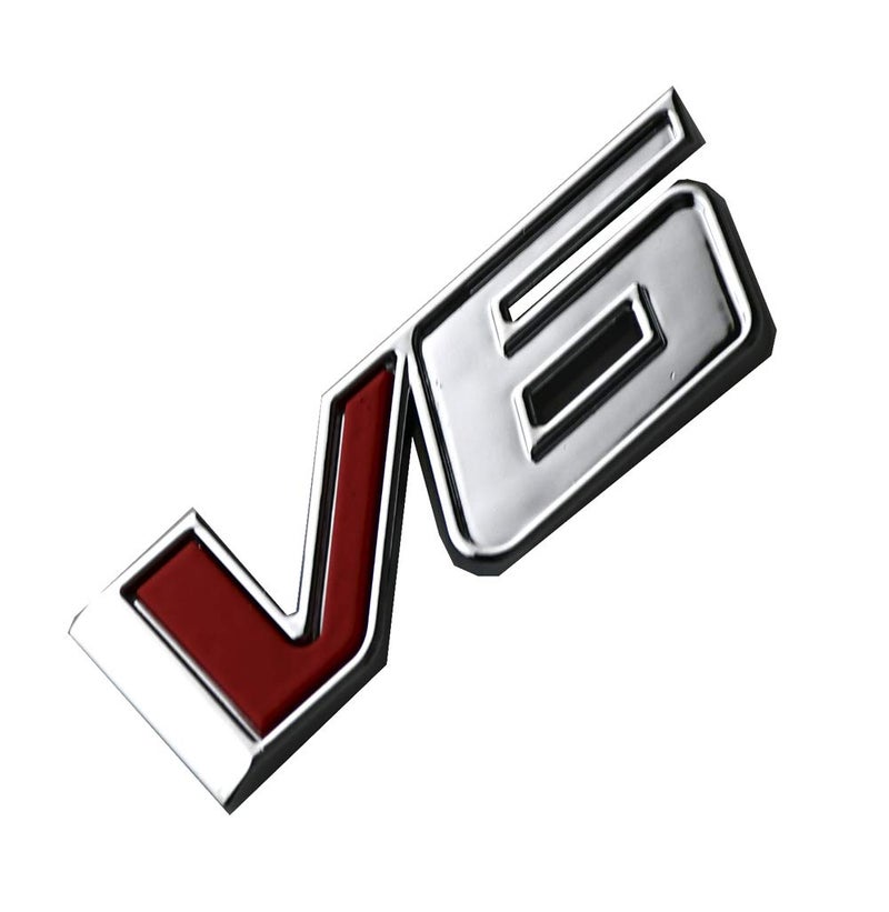 CDD 1pcs V6 Emblem 3D Badge Truck Nameplate Sticker Decal Replacement for 17-21 Canyon Colorado (ChromeRed) - Image 4