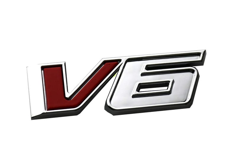 CDD 1pcs V6 Emblem 3D Badge Truck Nameplate Sticker Decal Replacement for 17-21 Canyon Colorado (ChromeRed) - Image 3