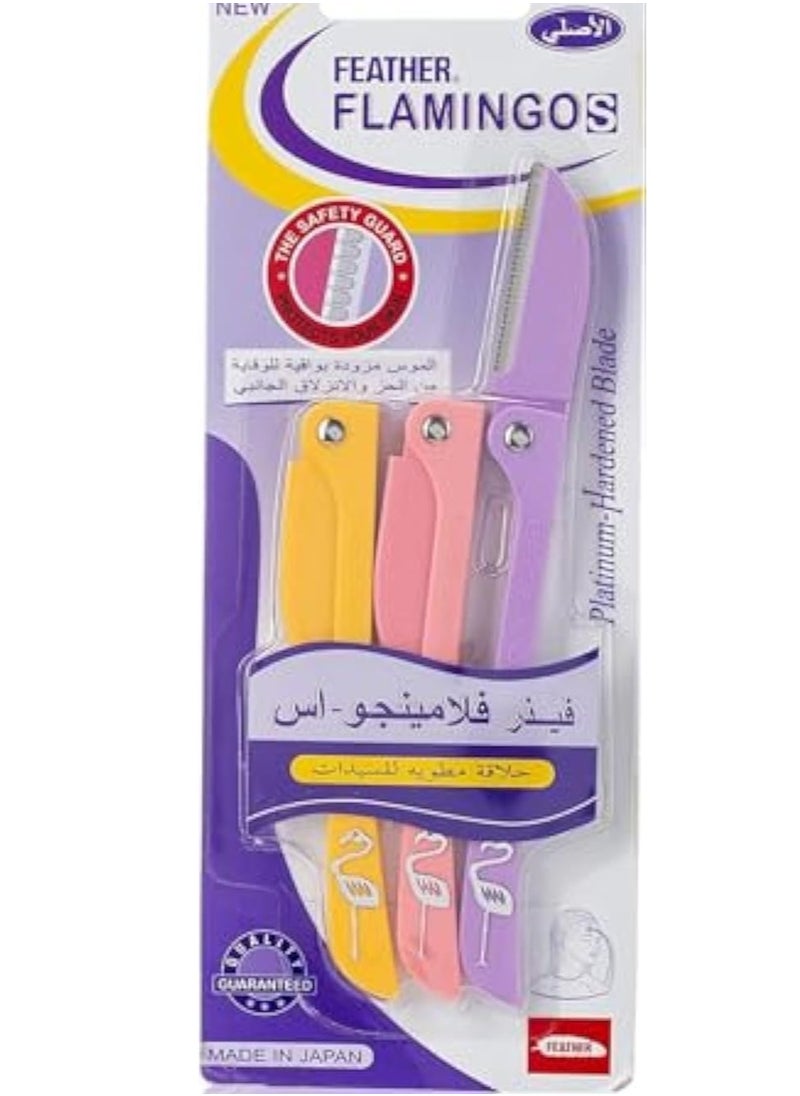 فيذر-فلامنجو شفرات للسيدات لإزالة شعر الوجه والجسم مكوّنة من 3 شفرات  - Image 1