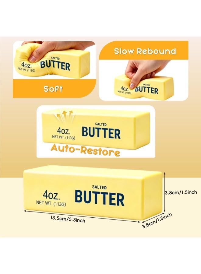 GIOIO Butter Squishy Stress Relief Toy 2 Pcs – Super Soft Slow Rising Butter Stick Squishy, Sensory Fidget Squeeze Toy for Anxiety Relief, Office Desk, School, Adults & Kids - Image 2