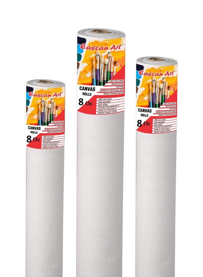 Eascan Art Painting Drawing and Sketch Accessories Primed Painting Canvas Roll 8 Oz (White, 19" X 5Mtr) - Image 1