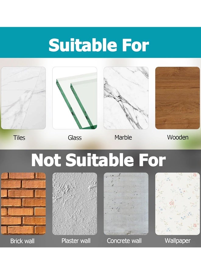 قطعتان من حامل الدش اليدوي القوي اللاصق المثبت على الحائط، حامل رأس الدش (أسود) - Image 4