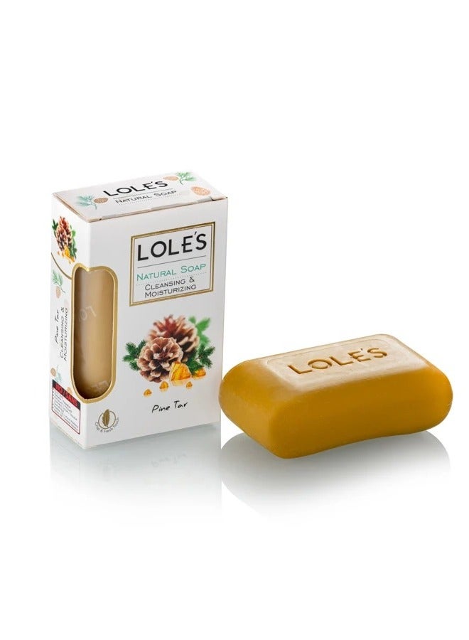 LOLE'S Luxury Pure Natural Soap, Pine Tar Beauty Bar, Detox & Deep Cleansing Face and Body Care - Vitamin E, SLS-Free, Crisp & Fresh Touch, 100% Vegetable, No Animal Fat, Pack of 2 x 150g - Image 2