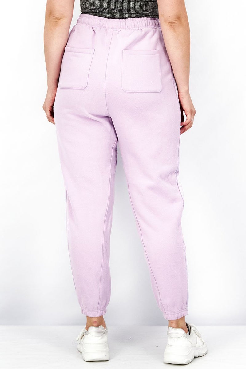 Adidas Women Sportswear Fit Pull On Drawstring Outdoor Sweatpants, Lavender - Image 4