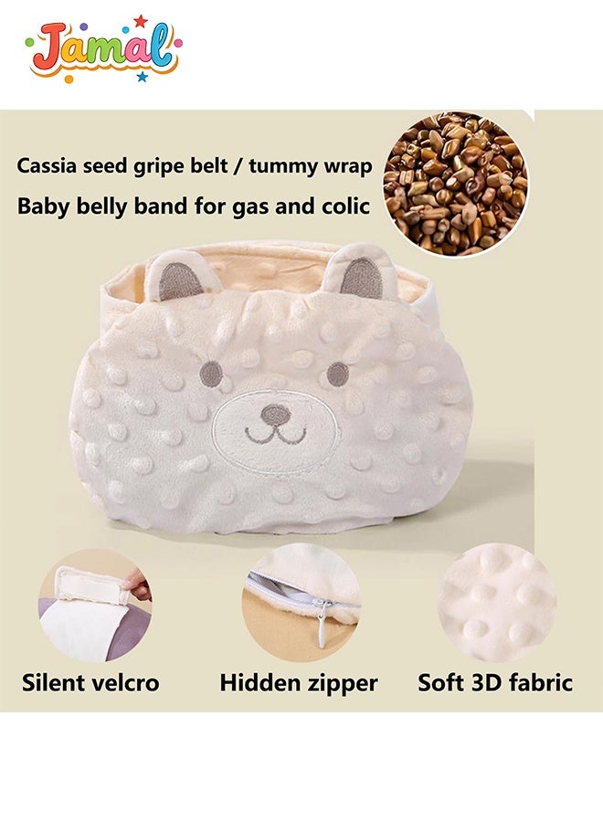 Jamal Baby Colic And Gas Relief - Heated Tummy Wrap, Baby Heating Pad Swaddle Belt Relieves And Soothes Gas, Bloating And Upset Stomach (Beige) - Image 4