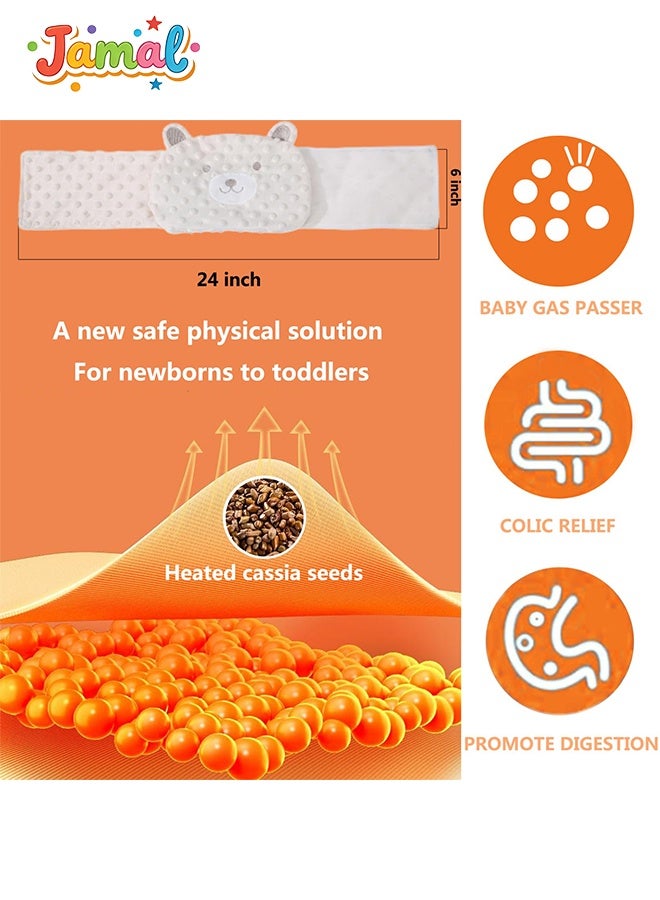 Jamal Baby Colic And Gas Relief - Heated Tummy Wrap, Baby Heating Pad Swaddle Belt Relieves And Soothes Gas, Bloating And Upset Stomach (Beige) - Image 3
