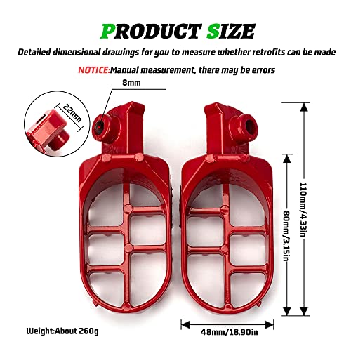 XINGWU Dirt Bike Footrest,Aluminium Footpegs Pedals,for XR50R PW50 CRF70 TW200 KLX110 CRF50 50cc 70cc 90cc 110cc 125cc TaoTao Motorcycle Part - Image 2
