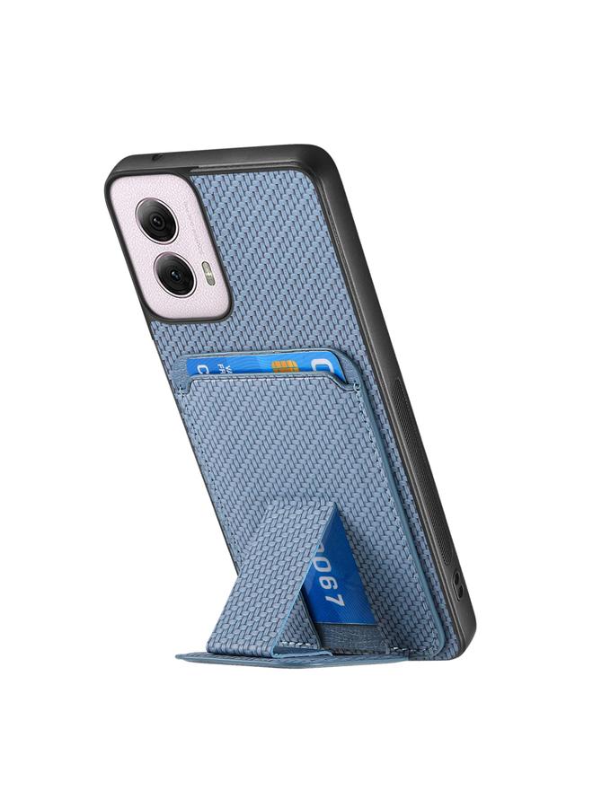 S-TOP Case For Motorola Moto G Power 5G 2024 Carbon Fiber Card Bag Fold Stand Phone Case - Image 3