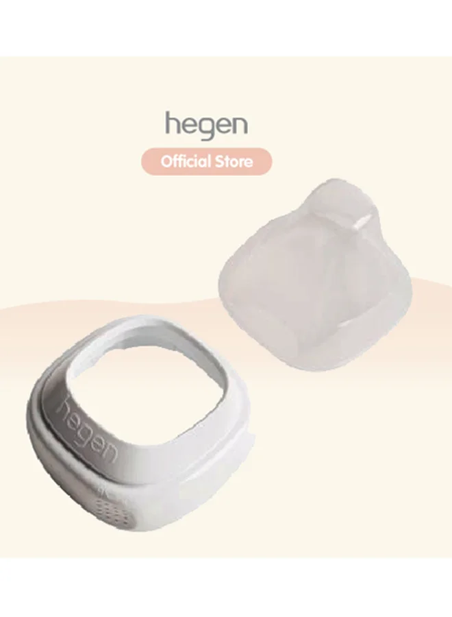 hegen Press-to-Close, Twist-to-Open (PCTO™) Collar and Transparent Cover - Modular Feeding System,BPA-Free,Anti-Colic Vent,Easy One-Handed Press-to-Close Lid,Express-Store-Feed Design, White