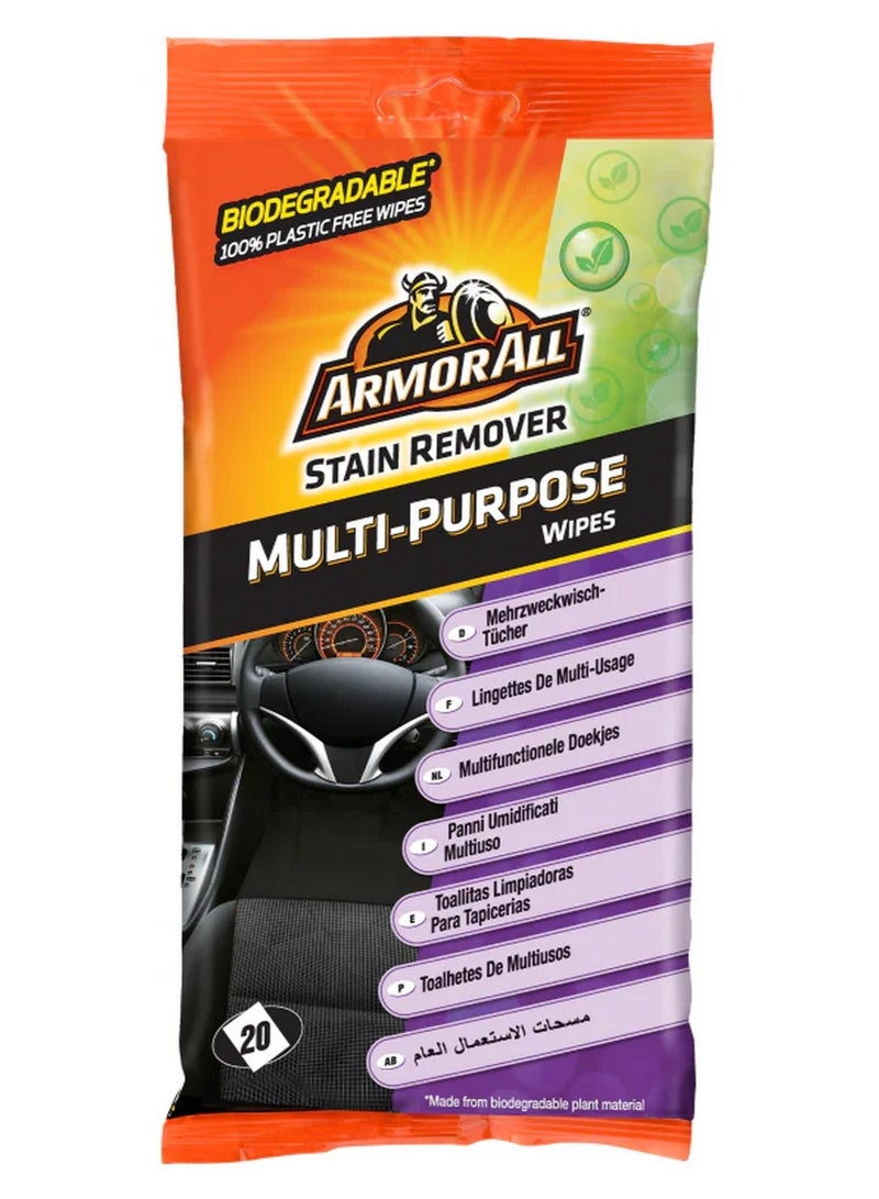 ARMOR ALL Multi Purpose Cleaning Wipes Stain Remover 20 Wipes - Image 1