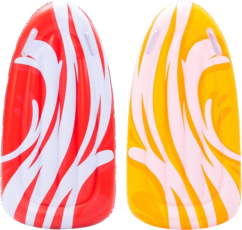 JOYIN 2 Pack Inflatable Body Boards for Water Slides Swimming Pool Floating Learn to Swim Summer Water Fun Toy for Kids RedYellow - Image 2