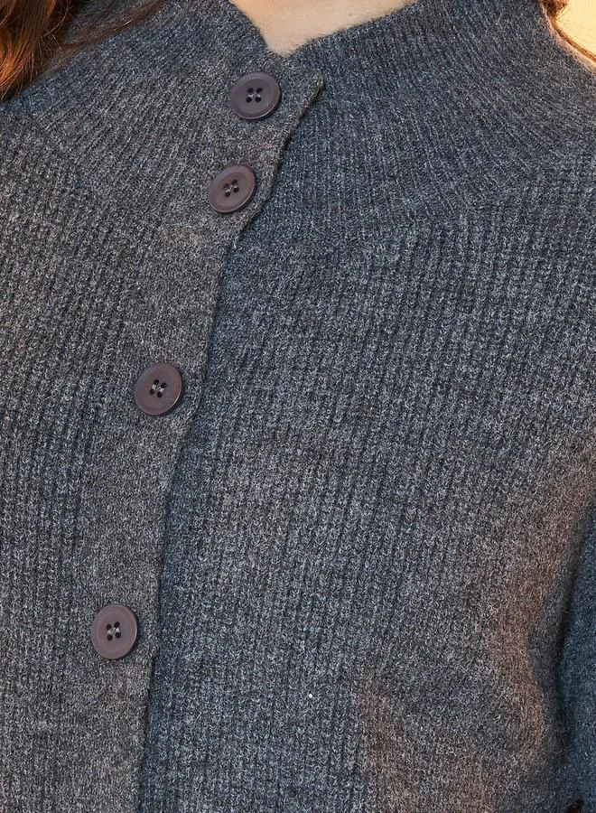 Take Two Longline Front Button Placket Knitted Cardigan