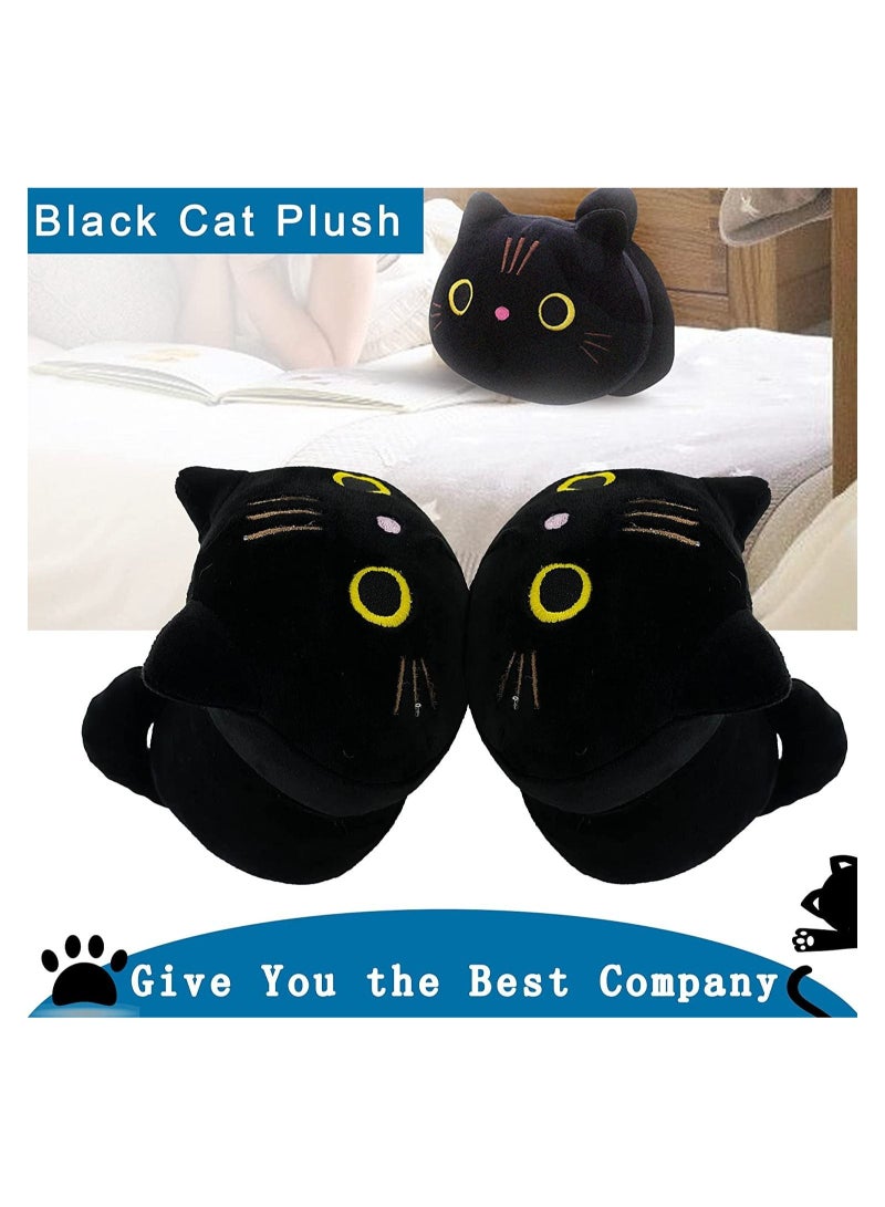 10Inch Black Cat Plush Pillow - Adorable Stuffed Animal Cushion for Kids & Women, Soft & Cozy for Sleeping & Hugging, Ideal Gift for All Ages 1PC  - Image 2
