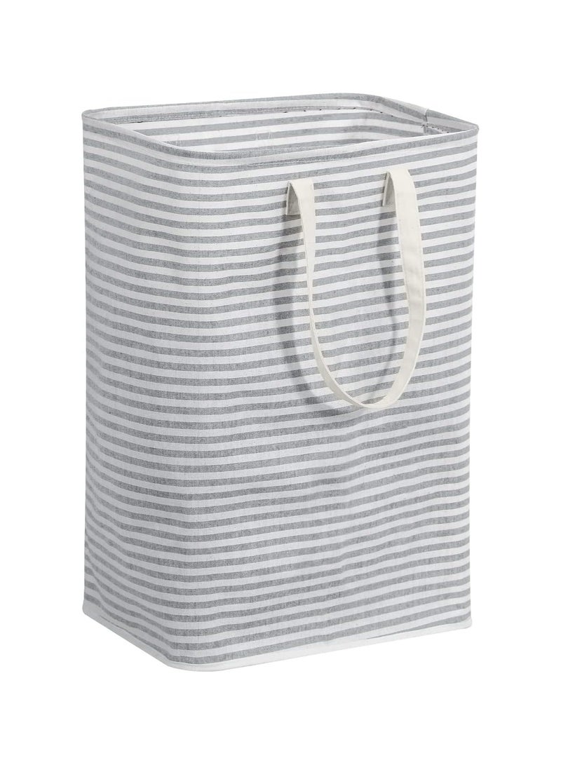 نيوفانتي سلة غسيل كبيرة سعة 75 لتر، سلة غسيل، سلة غسيل، سلة غسيل متسخة للغسيل، سلة غسيل قابلة للطي مقاومة للماء، مقبض من الألومنيوم مع حماية من الفوم، مناسبة للغسيل والسكن والاستخدام المنزلي (رمادي) - Image 1