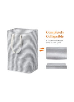 NNEWVANTE 75L Large laundry basket, laundry basket, dirty laundry basket for laundry, foldable waterproof laundry basket, aluminum handle with foam protection, suitable for laundry, dorm, home use (GREY)  - Image 5