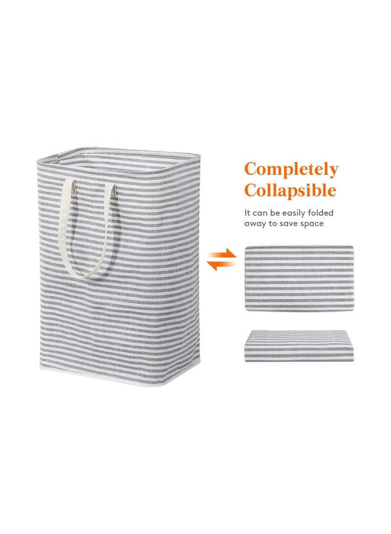 نيوفانتي سلة غسيل كبيرة سعة 75 لتر، سلة غسيل، سلة غسيل، سلة غسيل متسخة للغسيل، سلة غسيل قابلة للطي مقاومة للماء، مقبض من الألومنيوم مع حماية من الفوم، مناسبة للغسيل والسكن والاستخدام المنزلي (رمادي) - Image 5