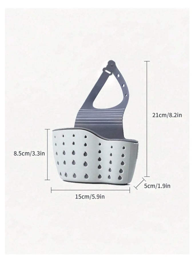 1pc Sink Hanging Drain Basket with Silicone Storage, Adjustable Strap, and Sponge Holder Perfect for Kitchen Organization. - Image 2