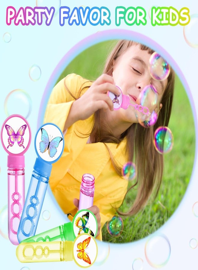 RoundFunny 24 Pcs Butterfly Bubble Wands Bulk 35 ml Bubble Maker Bubbles Party Favors 4 Design Blowing Toys for Girls Boys Birthday Bubbles Party Favors Classroom Prizes Easter Gifts(Butterfly Style) - Image 4