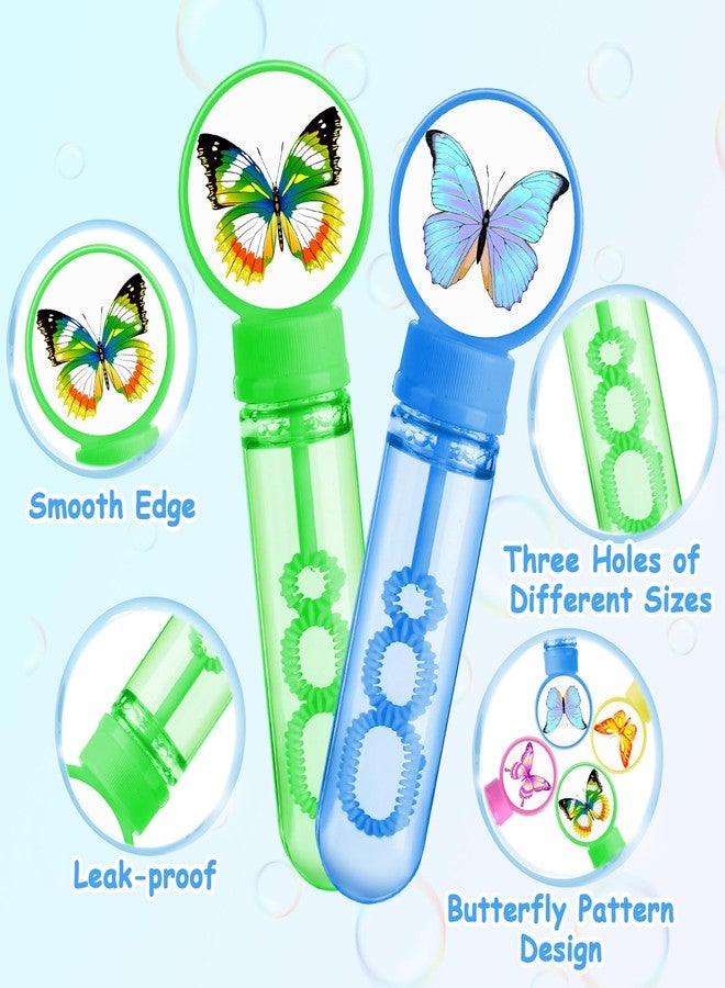 RoundFunny 24 Pcs Butterfly Bubble Wands Bulk 35 ml Bubble Maker Bubbles Party Favors 4 Design Blowing Toys for Girls Boys Birthday Bubbles Party Favors Classroom Prizes Easter Gifts(Butterfly Style) - Image 3