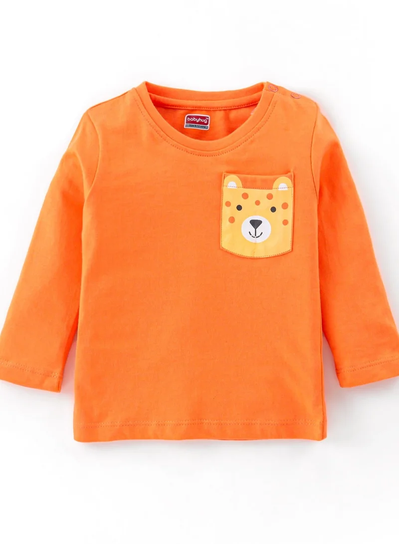 babyhug Babyhug Cotton Full Sleeves Striped Tees with Tiger Graphics Pack of 3 - Multicolor