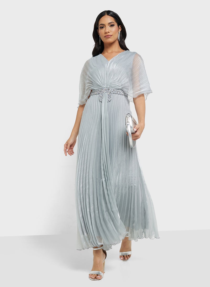 Khizana Pleated Chiffon Dress - Image 1