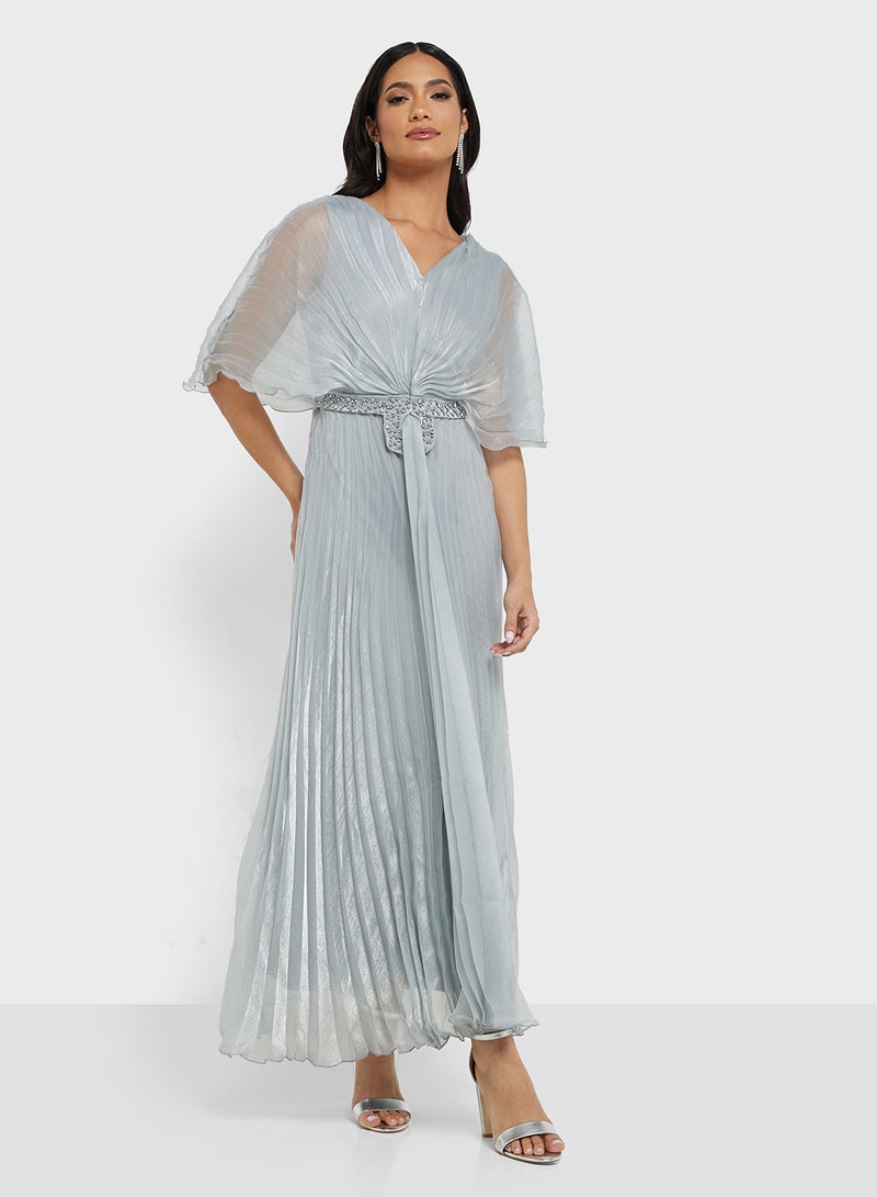 Khizana Pleated Chiffon Dress - Image 4
